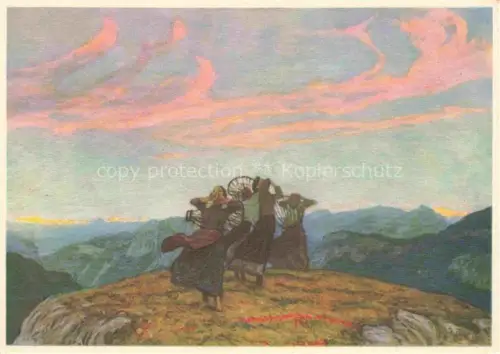 AK / Ansichtskarte ROssI L. Kuenstlerkarte Schweiz Bei Sonnenaufgang 