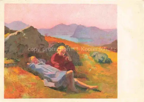 AK / Ansichtskarte CONTI Regina Kuenstlerkarte Lugano Schweiz Morgen in Roveredo Capriasca 