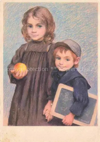AK / Ansichtskarte BEURMANN Emil (1862-1951) Kuenstlerkarte Schweiz Auf dem Schulweg Kinder 