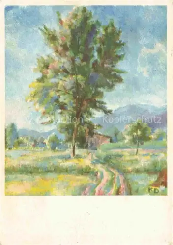 AK / Ansichtskarte DERINGER F. Utikon Kuenstlerkarte Baum im Tessin Albero nel Ticino 
