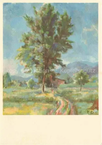 AK / Ansichtskarte DERINGER F. Utikon Kuenstlerkarte Baum im Tessin 