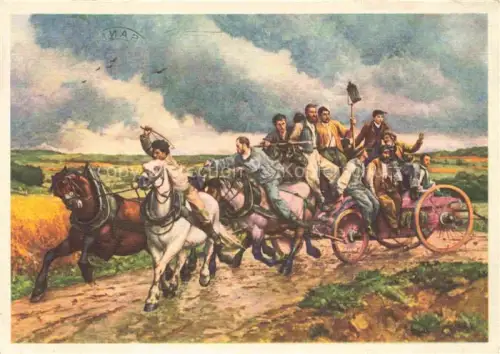 AK / Ansichtskarte BURNAND Eugene (1850-1921) Kuenstlerkarte Schweiz La Pompe a Feu