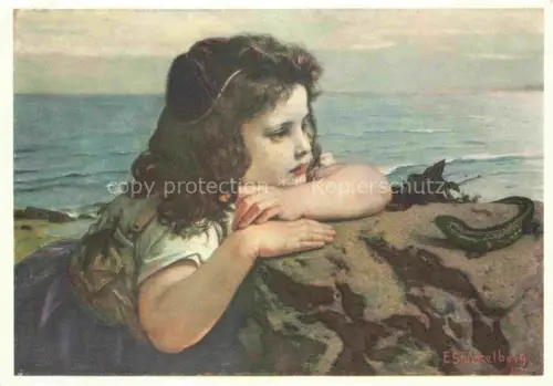 AK / Ansichtskarte STueCKELBERG Ernst (1831-1903) Kuenstlerkarte Schweiz Das Maedchen mit der Eidechse 