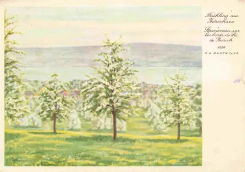 AK / Ansichtskarte MUNTWYLER H. A. Kuenstlerkarte Schweiz Fruehling am Zuerichsee 