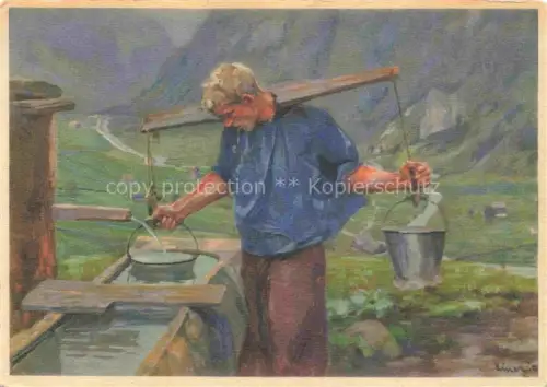 AK / Ansichtskarte LINER Carl Kuenstlerkarte Schweiz Das Wasser