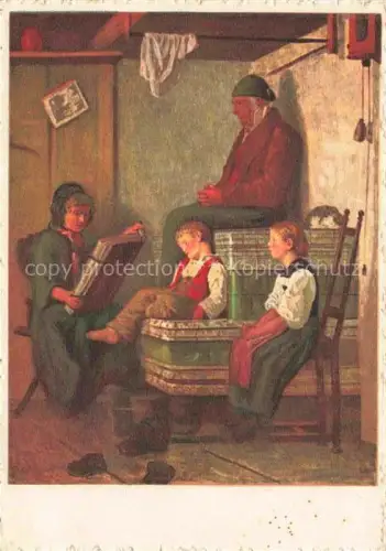 AK / Ansichtskarte ANKER Albert (1831-1910) Kuenstlerkarte Schweiz Sonntag Nachmittag