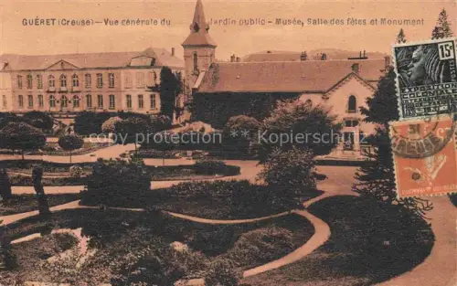 AK / Ansichtskarte GUERET 23 Creuse Jardin-Public Musée Salle-des-fêtes Monument Park Kirche Vogelperspektive