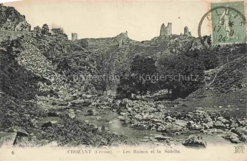 AK / Ansichtskarte Crozant Gueret 23 Creuse Ruines Sédelle Fluss Burgruine Felsen Schlucht Baeume