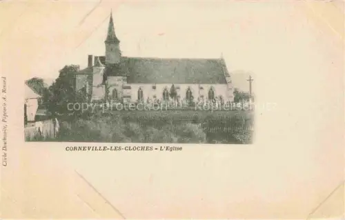 AK / Ansichtskarte Corneville-les-Cloches Corneville-sur-Risle BERNAY 27 Eure Eglise Kirche Kirchturm Friedhof Baeume