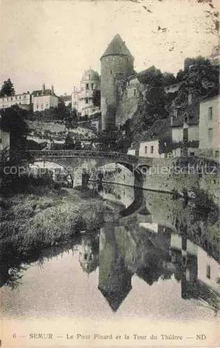 AK / Ansichtskarte SEMUR-EN-AUXOIS Montbard 21 Cote-d Or Pont-Pinard Tour-du-Theatre Bruecke Turm Armancon Fluss Spiegelung Haeuser