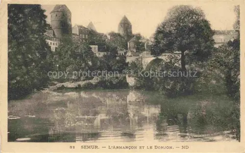 AK / Ansichtskarte SEMUR-EN-AUXOIS Montbard 21 Cote-d Or Armançon Donjon Tuerme Fluss Spiegelung Bruecke Baeume Mittelalter