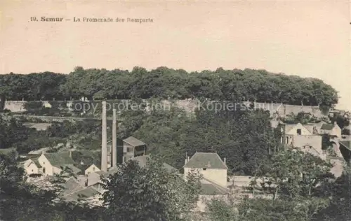 AK / Ansichtskarte SEMUR-EN-AUXOIS Montbard 21 Cote-d Or Promenade-des-Remparts Remparts Fabrik Schornstein Baeume Mauern