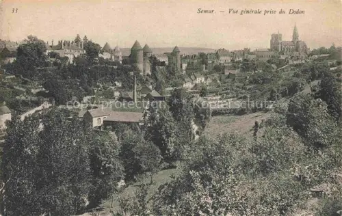 AK / Ansichtskarte SEMUR-EN-AUXOIS Montbard 21 Cote-d Or Dodon Tuerme Burg Kirche Daecher Baeume Huegel Altstadt