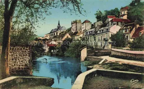 AK / Ansichtskarte AUBUssON 23 Creuse Bords-de-la-Creuse Creuse Fluss Kirche Haeuser Altstadt Bruecke Ufermauer