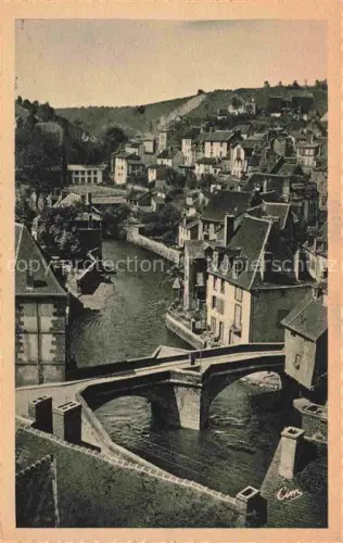 AK / Ansichtskarte Le Monteil-au-Vicomte AUBUssON 23 Creuse Pont-de-la-Terrade Bruecke Fluss Altstadt Daecher Huegel