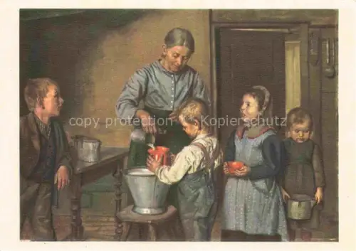 AK / Ansichtskarte STIRNIMANN Friedrich (1841-1901) Kuenstlerkarte Milchausmessen Disribution de lait latte Kinder