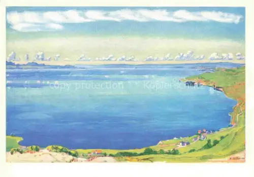 AK / Ansichtskarte HODLER Ferdinand (1853-1918) Kuenstlerkarte Genfersee von Chexbres aus Bleu Leman 