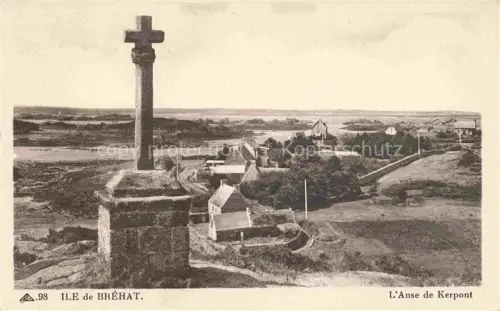 AK / Ansichtskarte Ile-de-Brehat Saint-Brieuc 22 Cotes-d Armor Anse-de-Kerpont Kreuz Panorama Haeuser Bucht Felder