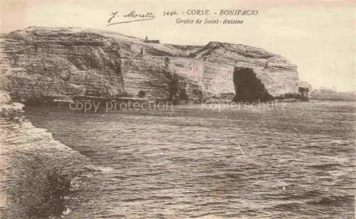 AK / Ansichtskarte Bonifacio 2A Corse du Sud Grotte-de-Saint-Antoine Klippen Felsen Meer Hoehle Festung