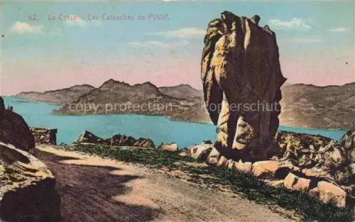 AK / Ansichtskarte Piana Corse Ajaccio 2A Corse-du-Sud Calanches Felsenformation Meer Kueste Berge Strasse