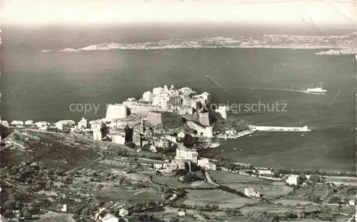 AK / Ansichtskarte Calvi 2B Haute-Corse Zitadelle Festung Meer Hafen Schiff Luftbild Haeuser Felder Halbinsel
