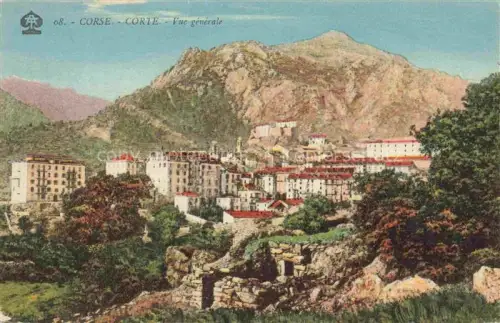 AK / Ansichtskarte Corte 2B Haute-Corse Haeuser Berge Felsen Altstadt Baeume Ruinen
