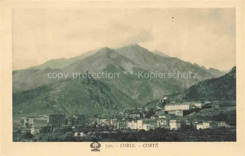 AK / Ansichtskarte Corte 2B Haute-Corse Haeuser Berge Hochgebirge Festung Tal Weiden