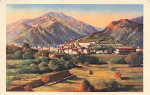 AK / Ansichtskarte Corte 2B Haute-Corse Haeuser Berge Festung Tal Baeume Felder