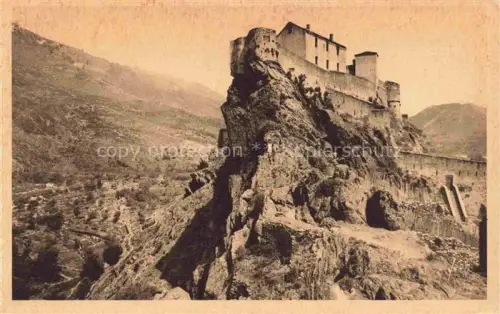 AK / Ansichtskarte Corte 2B Haute-Corse Citadelle Zitadelle Felsen Vallée-du-Tavignano Berge Festungsmauer Tal
