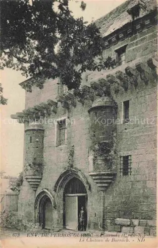 AK / Ansichtskarte Louannec LANNION 22 Cotes-d Armor Château-de-Barrach Schloss Burg Eingang Turm Bogen Baum Mann