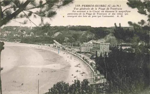 AK / Ansichtskarte PERROS-GUIREC Lannion 22 Cotes-d Armor Plage-de-Trestraou Strand Hotel Pinien Villen Badeort Meer