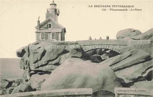 AK / Ansichtskarte Ploumanach Ploumanac h Perros-Guirec LANNION 22 Cotes-d Armor Phare Leuchtturm Felsen Bruecke Granit Meer Bretagne