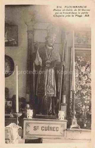 AK / Ansichtskarte Ploumanach Ploumanac h Perros-Guirec LANNION 22 Cotes-d Armor St-Guirec Statue Heiligenfigur Kapelle Kerzen Altar Innenraum