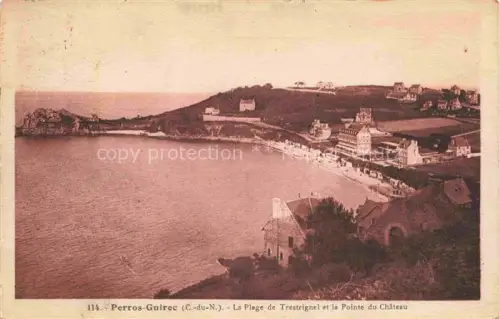 AK / Ansichtskarte PERROS-GUIREC Lannion 22 Cotes-d Armor Plage-de-Trestrignel Pointe-du-Château Strand Bucht Panorama Haeuser Kueste Bd-de-Strasbourg Le-Havre
