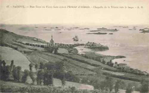 AK / Ansichtskarte PAIMPOL Saint-Brieuc 22 Cotes-d Armor Pors-Even Chapelle-de-la-Trinité Meer Inseln Segelboot Huegel Felder Kueste