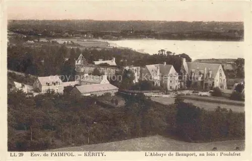 AK / Ansichtskarte Kerity Saint-Brieuc 22 Cotes-d Armor Abbaye-de-Beauport Abtei Poulafret Ruine Haeuser Felder Fluss Panorama