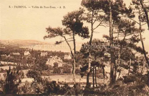 AK / Ansichtskarte Pors-Even PAIMPOL Saint-Brieuc 22 Cotes-d Armor Vallée-de-Pors-Even Kiefern Tal Felder Haeuser Kueste Panorama