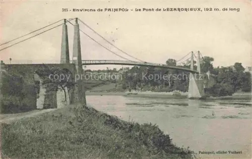 AK / Ansichtskarte Lezardrieux Lannion 22 Cotes-d Armor Pont-de-Lézardrieux Haengebruecke Fluss Trieux Ufer Baeume