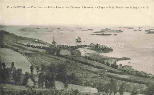 AK / Ansichtskarte Pors-Even PAIMPOL Saint-Brieuc 22 Cotes-d Armor Pors-Even Chapelle-de-la-Trinité Kueste Meer Segelschiff Felder Klippen Inseln