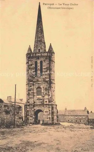 AK / Ansichtskarte PAIMPOL Saint-Brieuc 22 Cotes-d Armor Le-Vieux-Clocher Monument-historique Kirchturm Torbogen Steinbau Kopfsteinpflaster