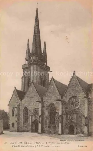 AK / Ansichtskarte GUINGAMP 22 Cotes-d Armor Eglise-des-Grâces Facade-méridionale Gotik Kirchturm Rosette Steinkirche