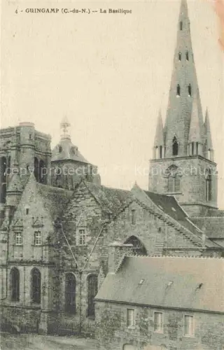 AK / Ansichtskarte GUINGAMP 22 Cotes-d Armor La-Basilique Gotik Kirchturm Steinmauern Seitenschiff Daecher