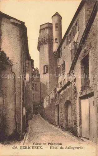 AK / Ansichtskarte PERIGUEUX 24 Dordogne Hôtel-de-Sallegourde Turm Gasse Altstadt Mittelalter Pflaster