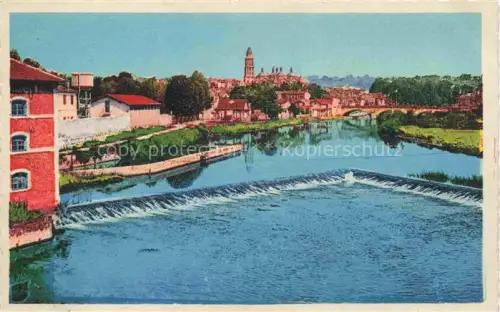 AK / Ansichtskarte PERIGUEUX 24 Dordogne Barrage-de-Ste-Claire Dordogne Wehr Fluss Cathédrale-St-Front Stadtansicht Bruecke Muehle