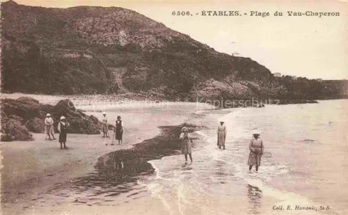 AK / Ansichtskarte Etables-sur-Mer Saint-Brieuc 22 Cotes-d Armor Plage-du-Vau-Chaperon Strand Badegaeste Meer Felsen Klippen
