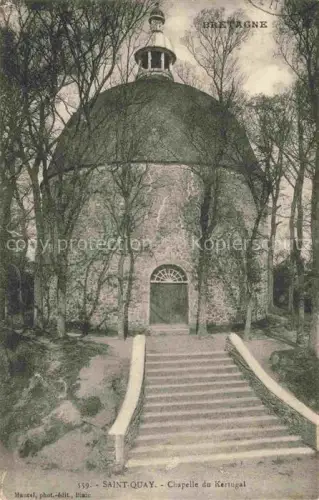 AK / Ansichtskarte Saint-Quay-Portrieux 22 Cotes-d Armor Chapelle-du-Kertugal Kapelle Treppe Baeume Bretagne Rundturm