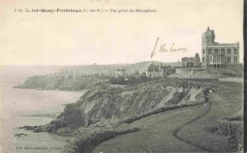 AK / Ansichtskarte Saint-Quay-Portrieux 22 Cotes-d Armor Semaphore Kueste Klippen Villen Kirche Meer Bretagne