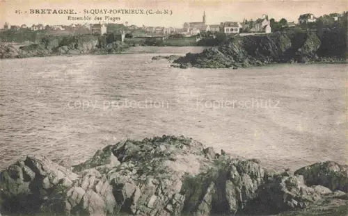 AK / Ansichtskarte Saint-Quay-Portrieux 22 Cotes-d Armor Ensemble-des-Plages Felsen Meer Kueste Ortschaft Bretagne
