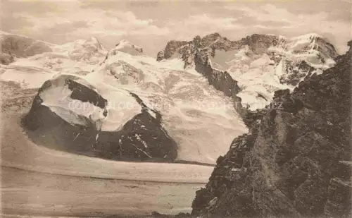 AK / Ansichtskarte ZERMATT VS Castor Pollux Breithorn Gletscher Gornergrat Berge Schnee Felsen