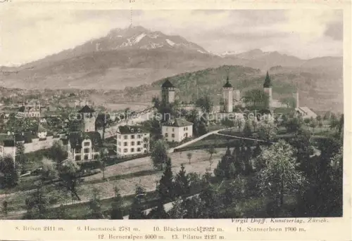 AK / Ansichtskarte LUZERN  LU Musegg Mauertuerme Pilatus Brisen Stanserhorn Berneralpen Stadtansicht Tuerme